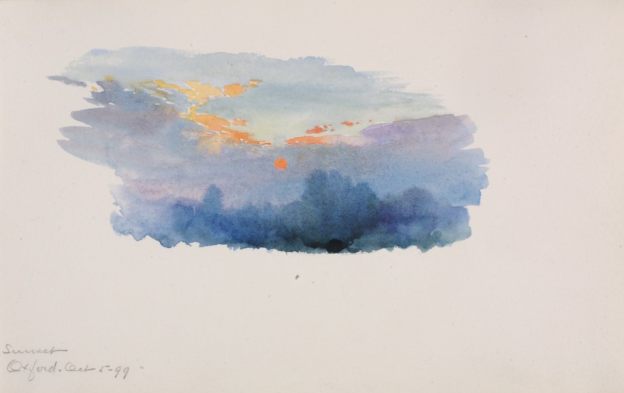 Zonsondergang, Oxford door George Elbert Burr