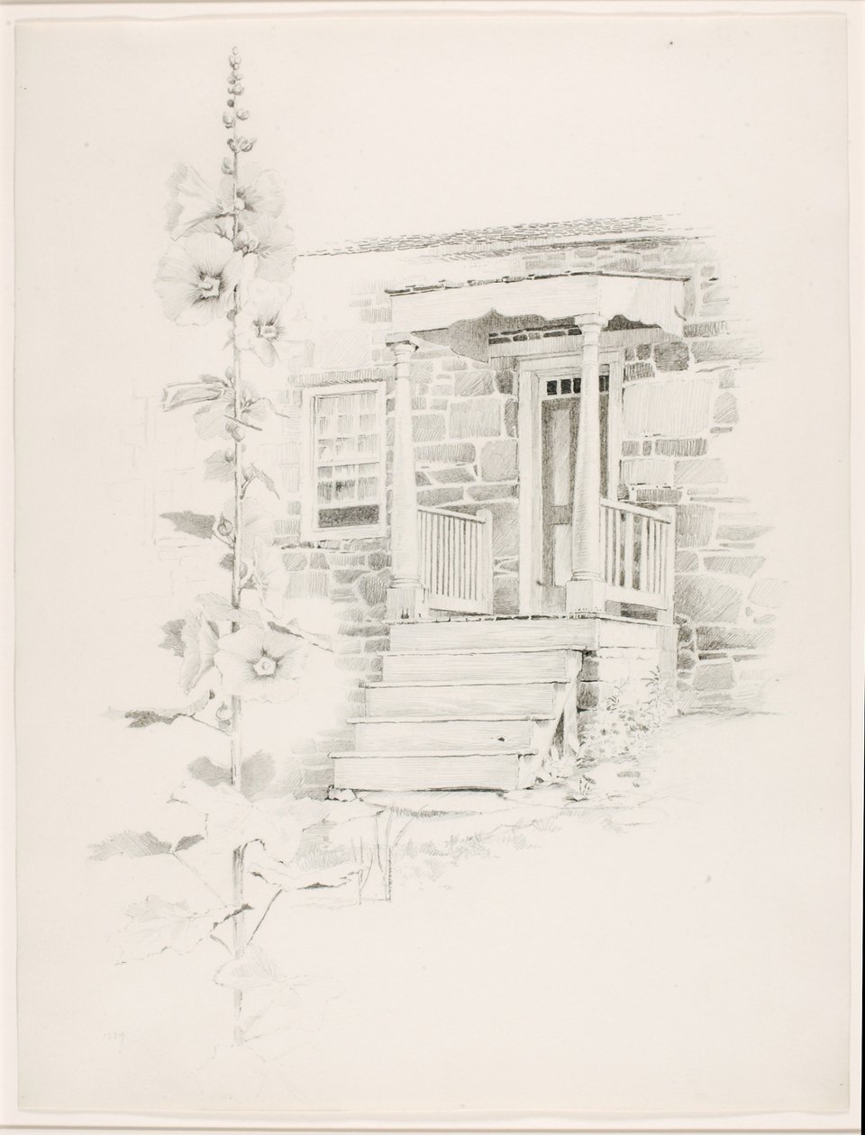 Zonder titel (stokroos) door George Elbert Burr