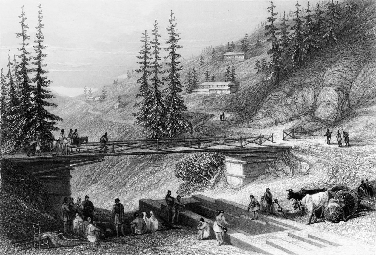 Uitzicht op Simla, 1838 door George Francis White