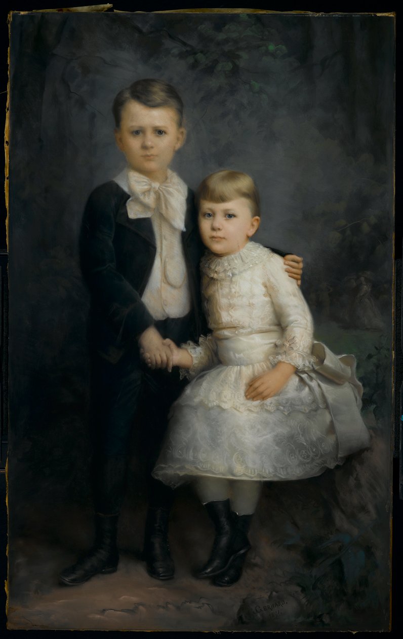 Portret van Twee Kinderen, 1891 door George Gerhard