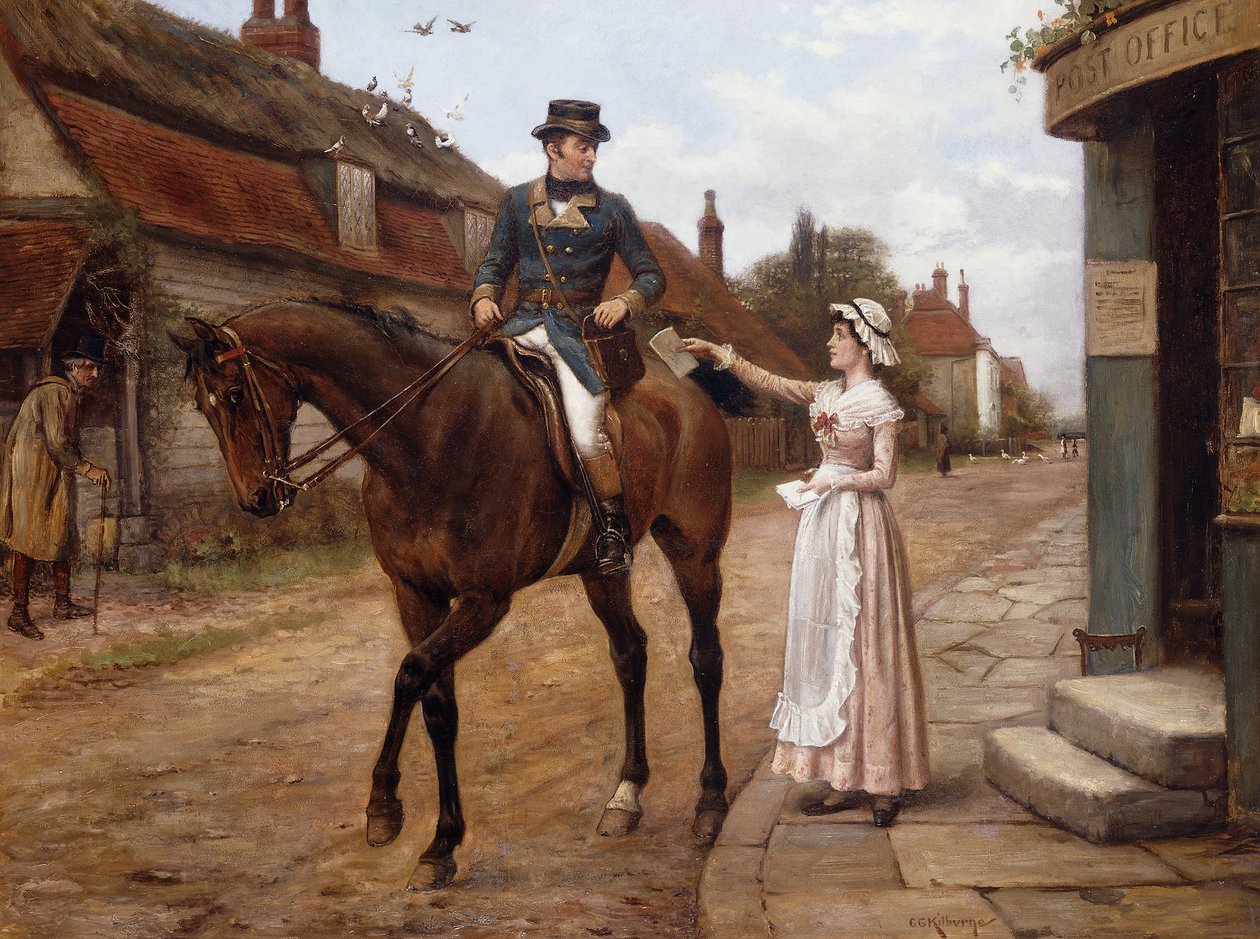 De Post Ophalen door George Goodwin Kilburne
