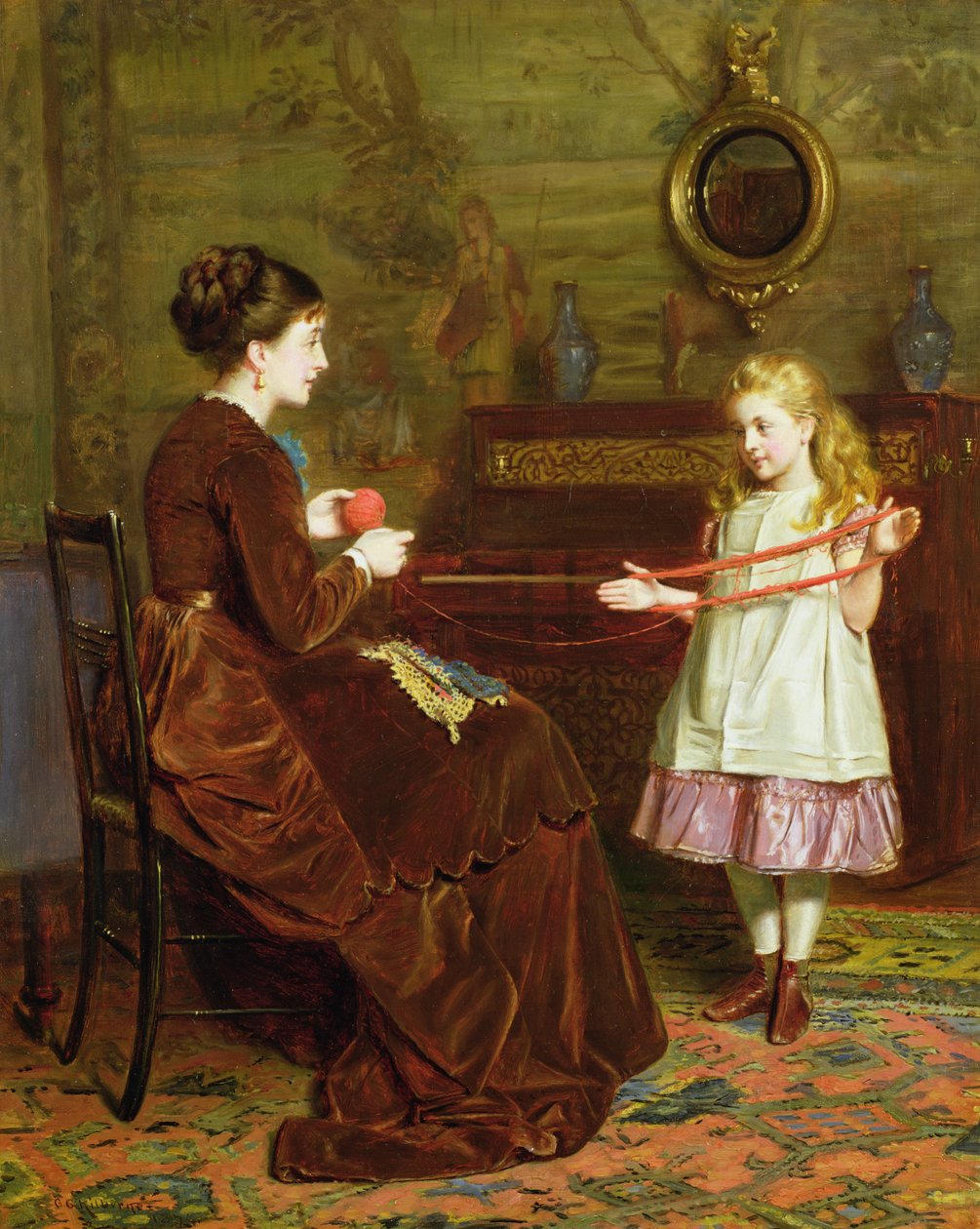 Moeders kleine helper door George Goodwin Kilburne