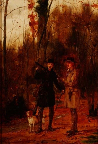 Twee Mannen die op een Houtsnip Schieten door George Goodwin Kilburne