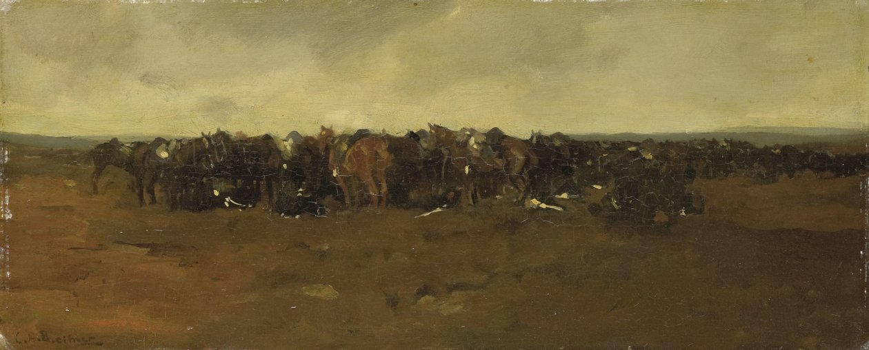 Cavalerie in rust door George Hendrik Breitner