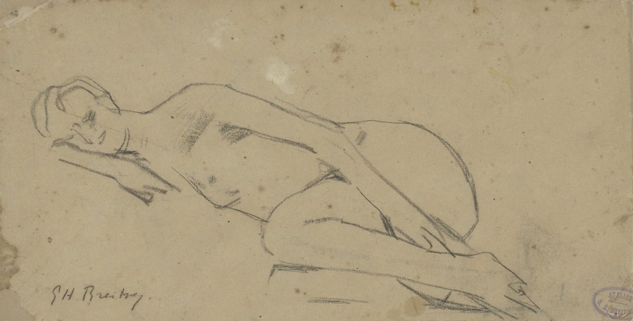 Liggende naakte vrouw door George Hendrik Breitner