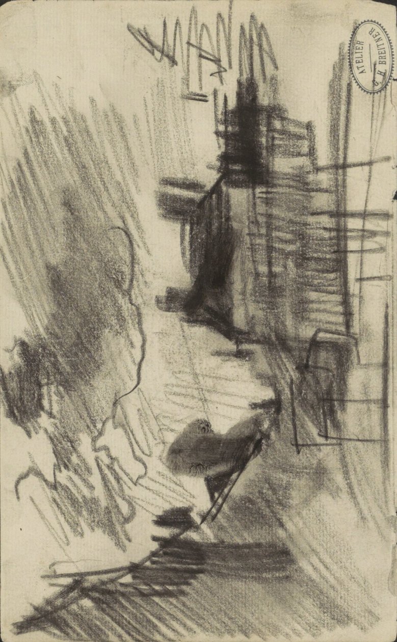 Stadsgezicht, mogelijk in Amsterdam door George Hendrik Breitner