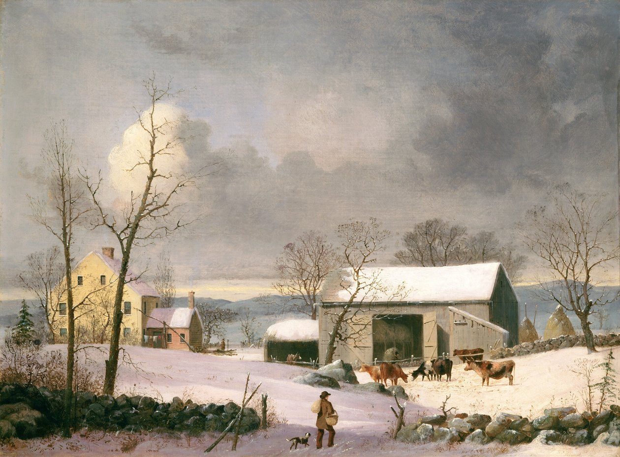 Winter op het platteland door George Henry Durrie
