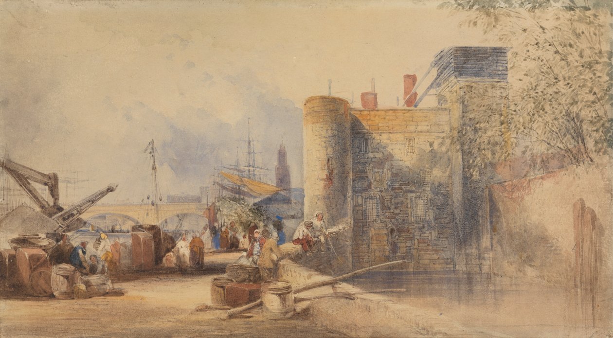 Gracht bij de Tower of London door George Howse