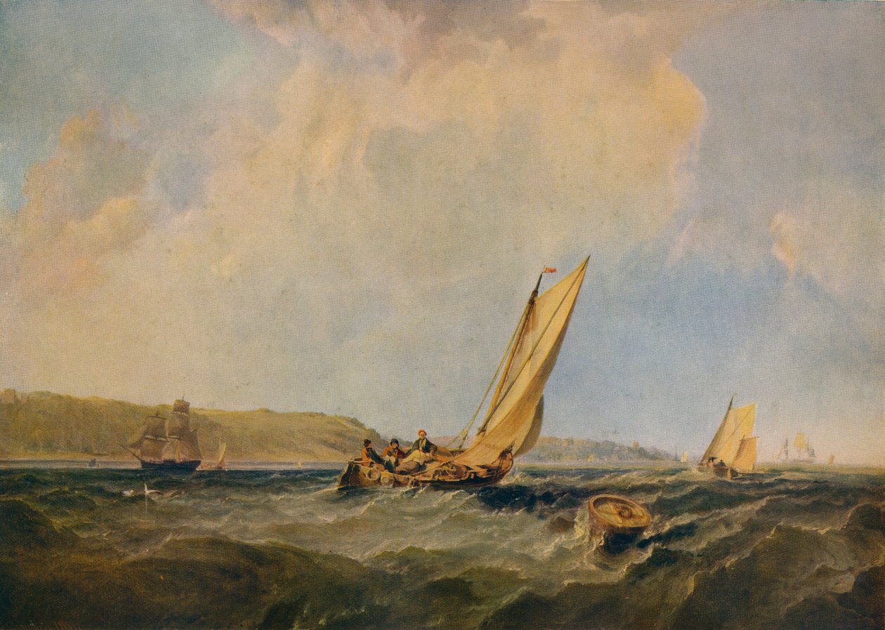 Blowing Hard-Off Cowes, 1834 door George Hyde Chambers