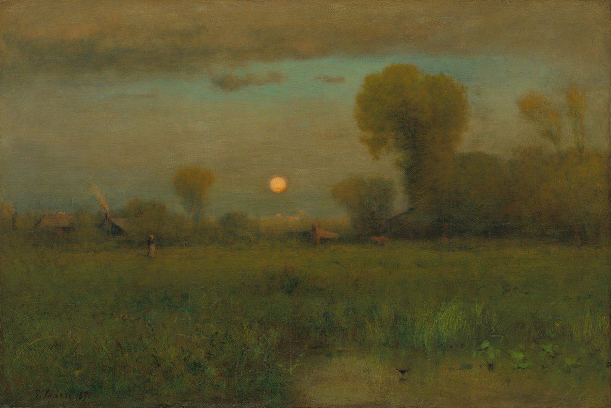 Oogstmaan, 1891 door George Inness