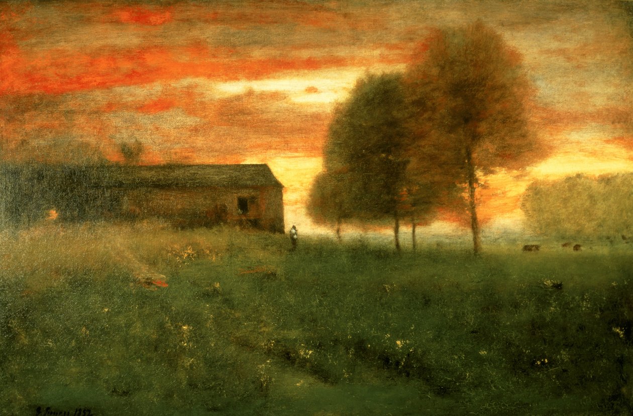 Zonsondergang, Montclair door George Inness