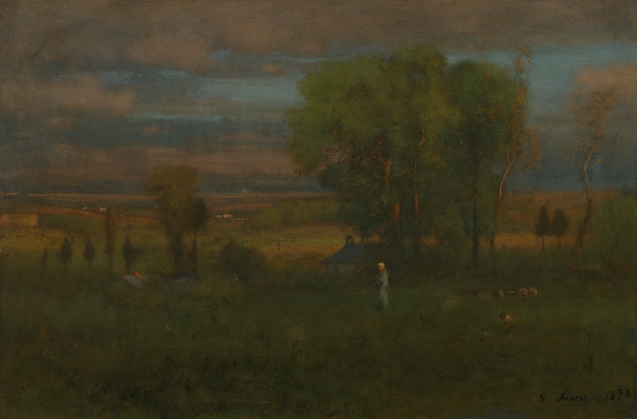 Schemering in Italië door George Inness