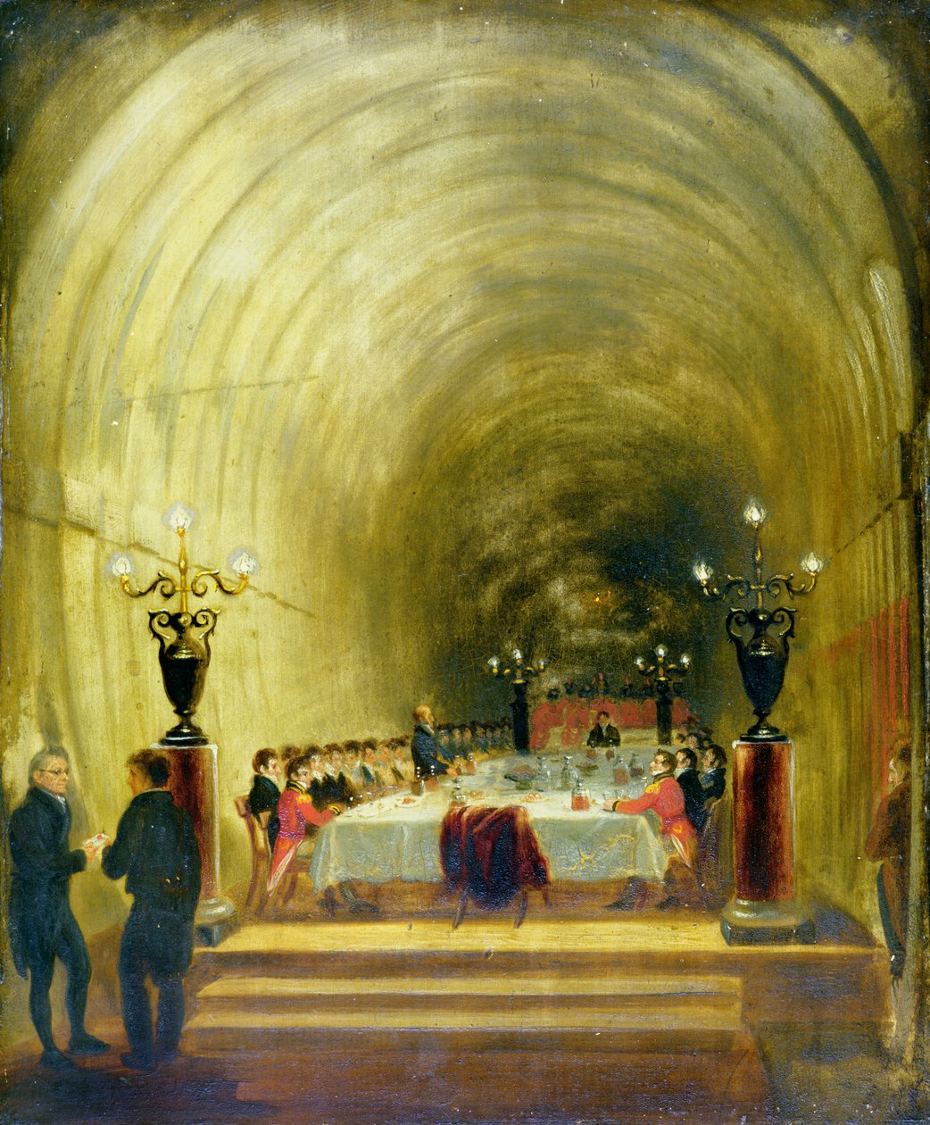 Banket in de Thames Tunnel, c.1827 door George Jones