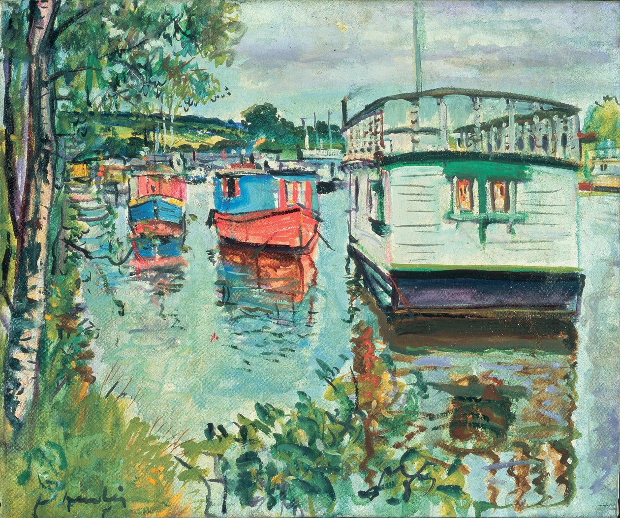Woonboten, Loch Lomond door George Leslie Hunter