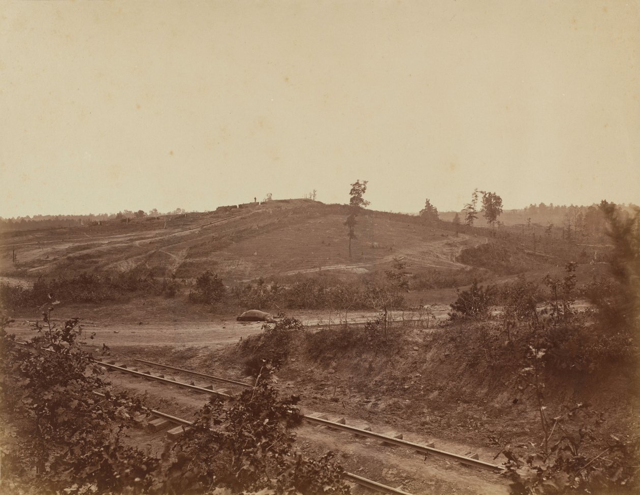 Slagveld in Atlanta,1864 (foto) door George N. Barnard