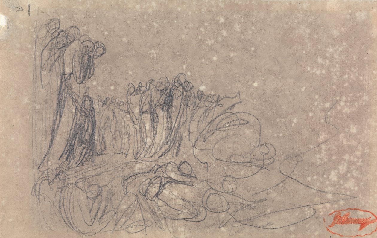 Groep figuren, mogelijk de hel door George Romney