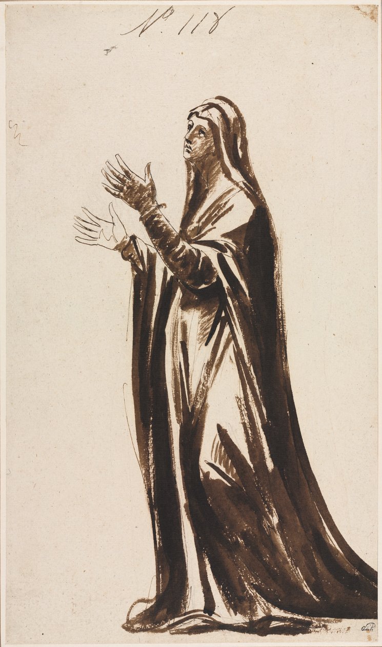 Mater Dolorosa (Rouwende Moeder) door George Romney