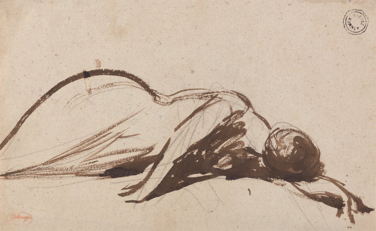 Prostrate vrouw door George Romney