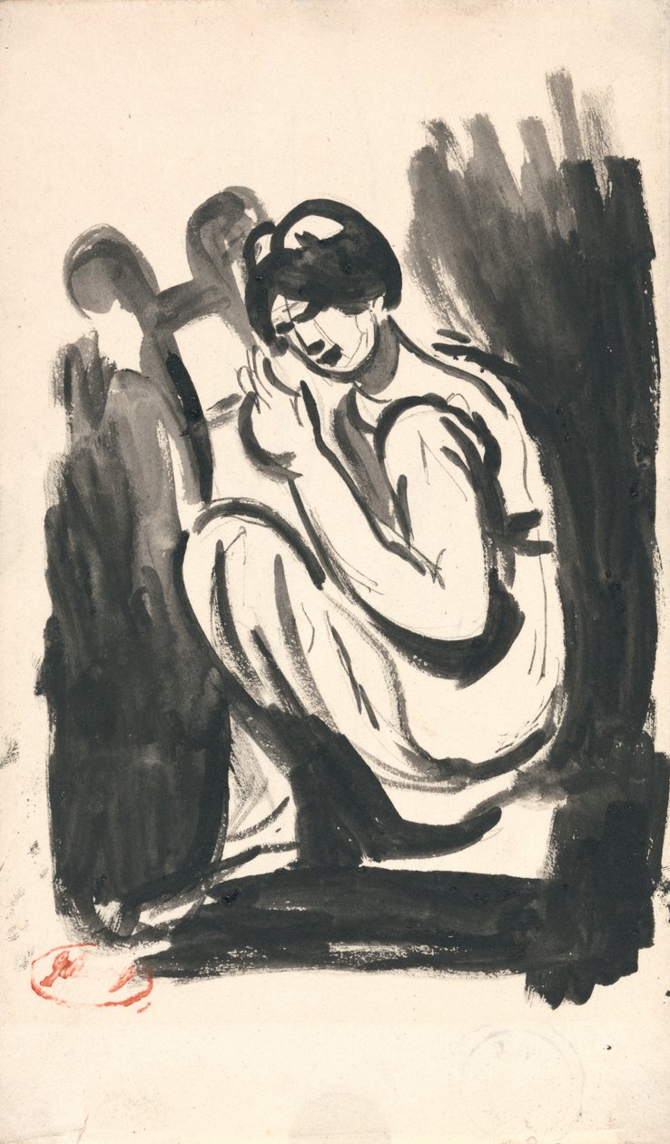 Zittend figuur door George Romney
