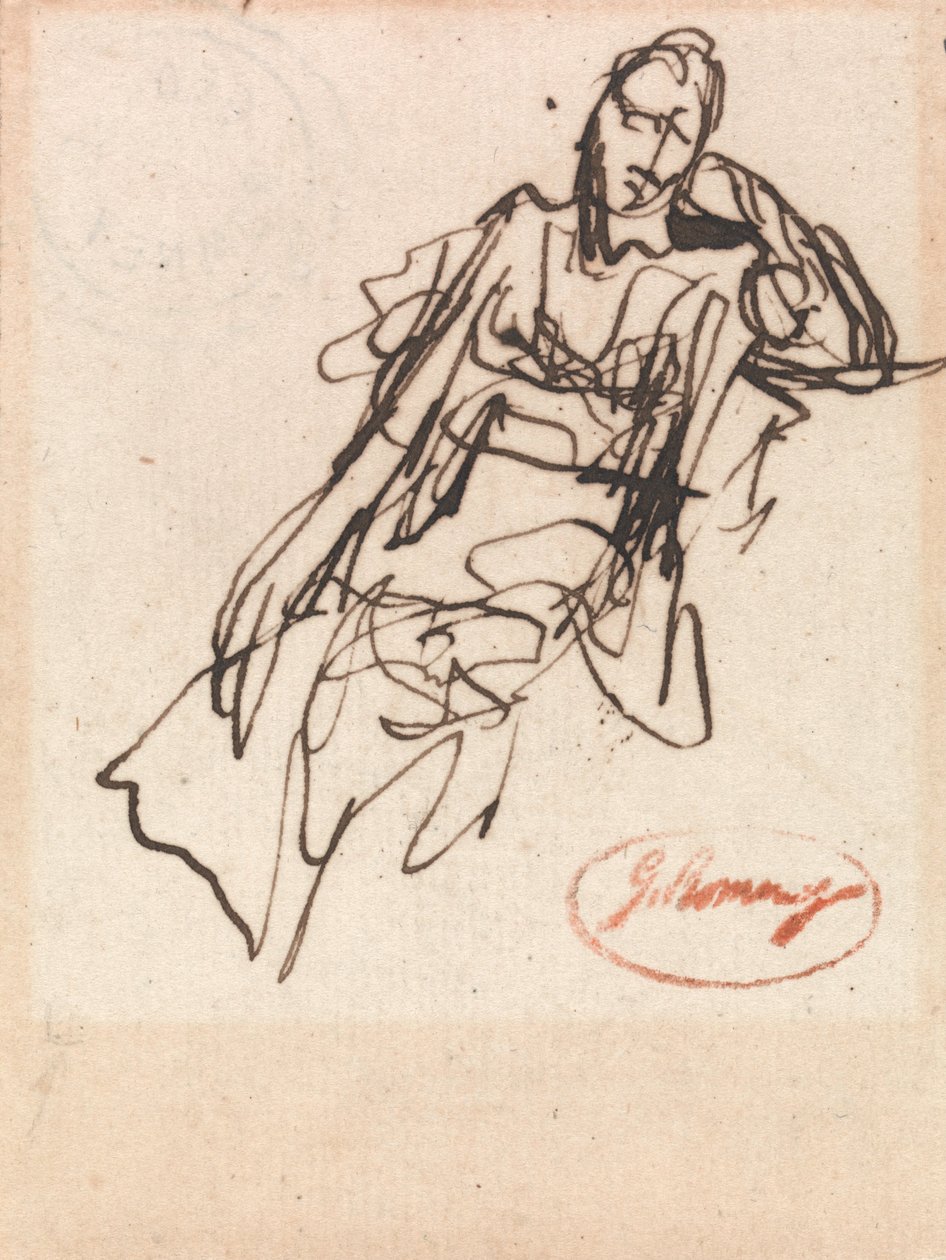 Zittende vrouw, mogelijk Mrs. Hayley door George Romney