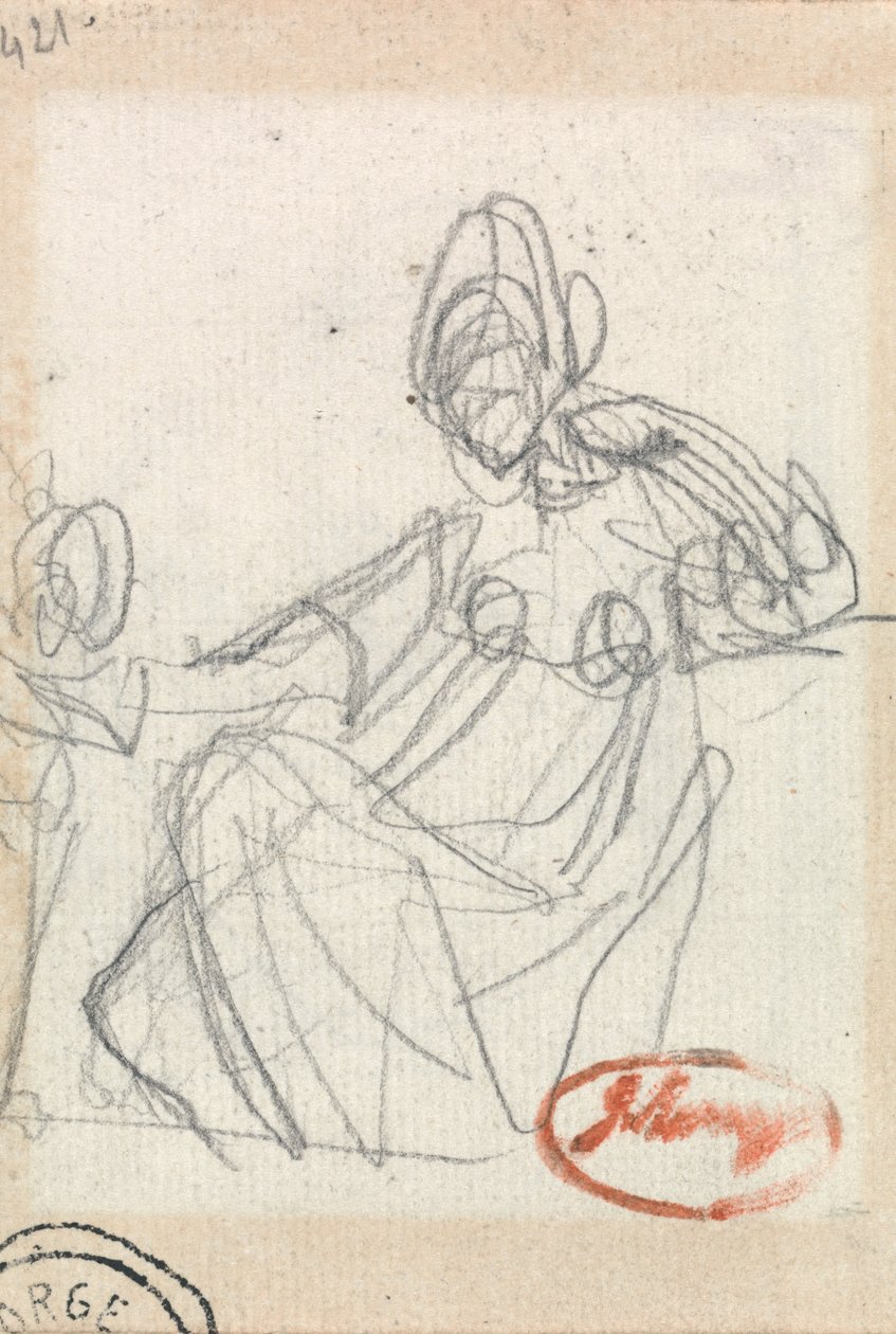 Zittende vrouw en kind door George Romney
