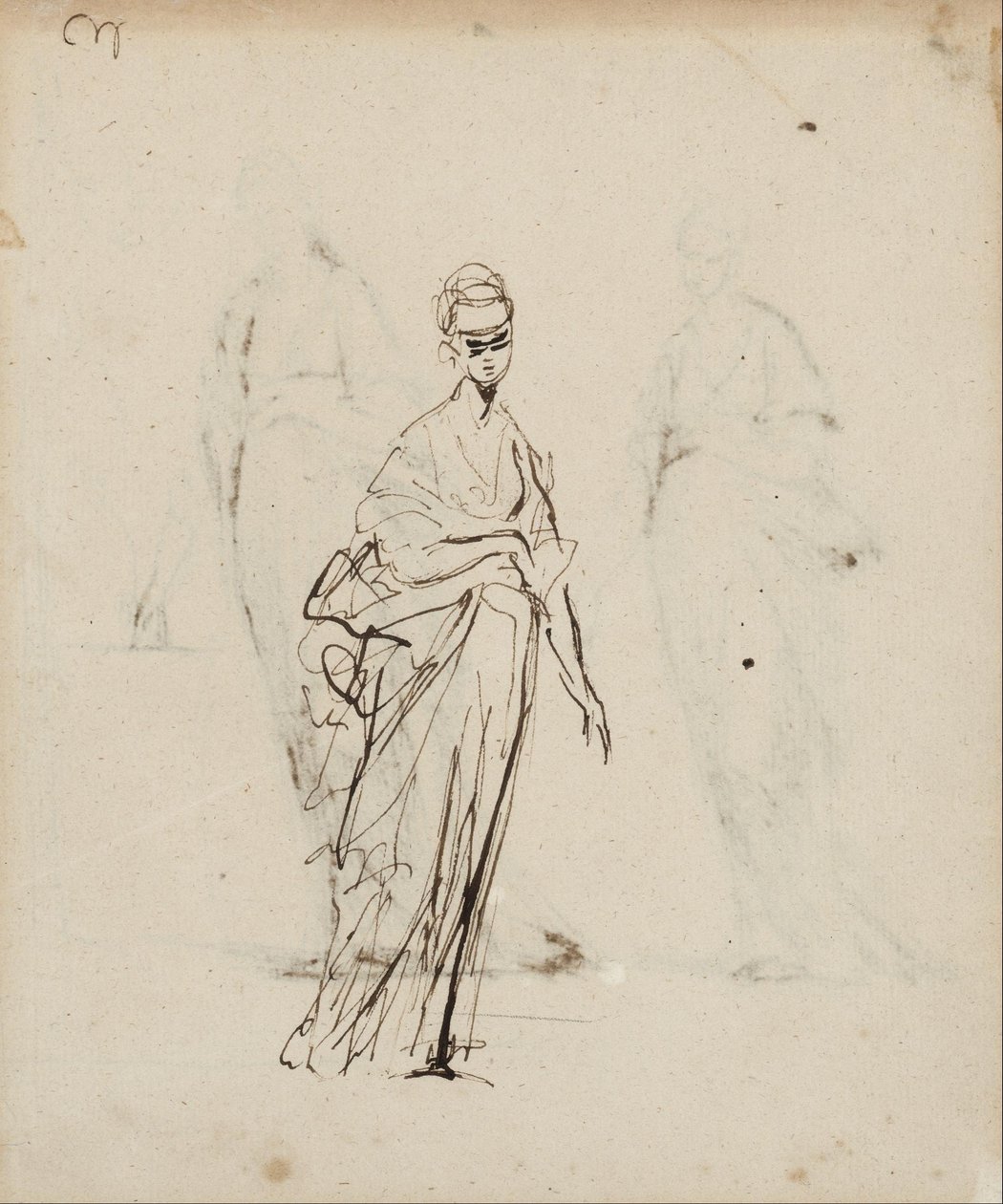 Enkel vrouwelijk figuur door George Romney