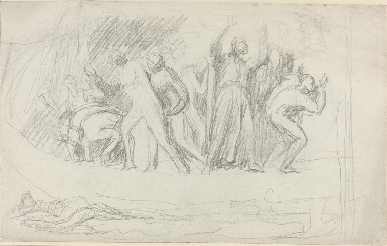 Studie voor "De zondvloed" door George Romney