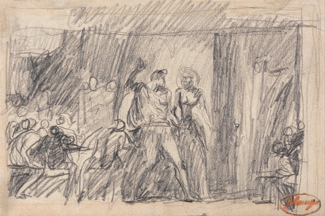 De banketscène: "Macbeth door George Romney