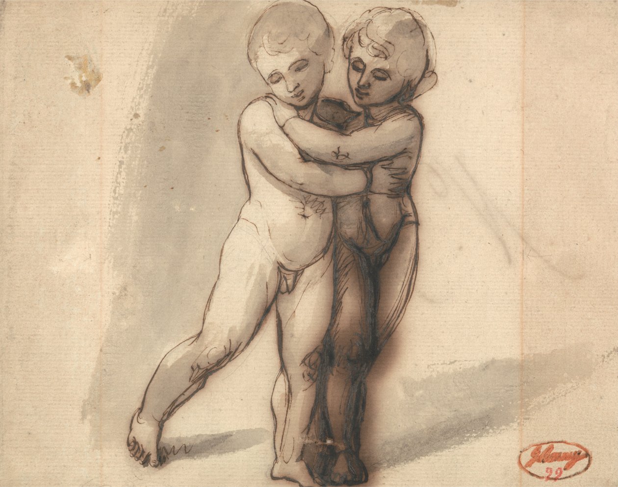 Twee naakte kinderen door George Romney