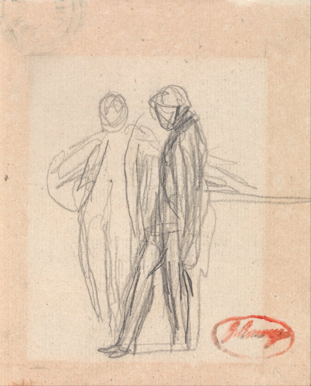 Twee staande figuren door George Romney