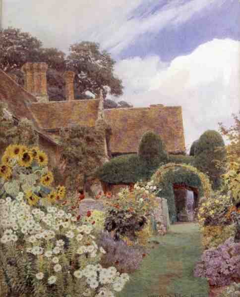 Cleve Prior: Zonnebloemen door George Samuel Elgood