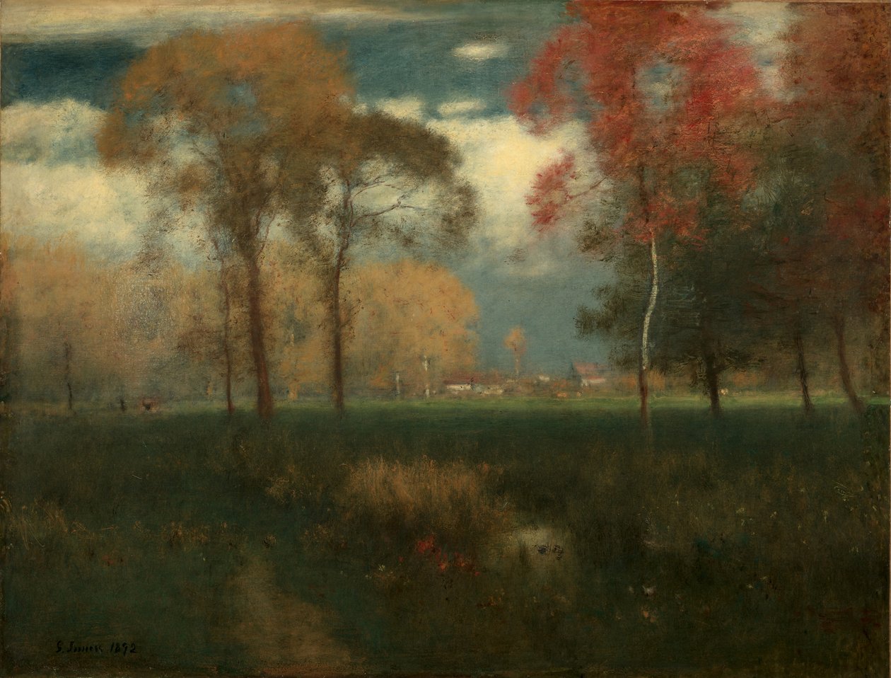 Zonnige herfstdag door George Snr. Inness