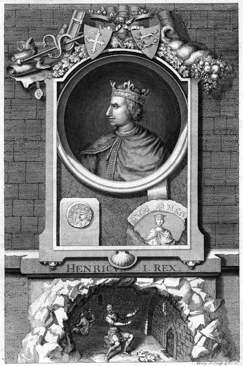 Hendrik I, koning van Engeland door George Vertue