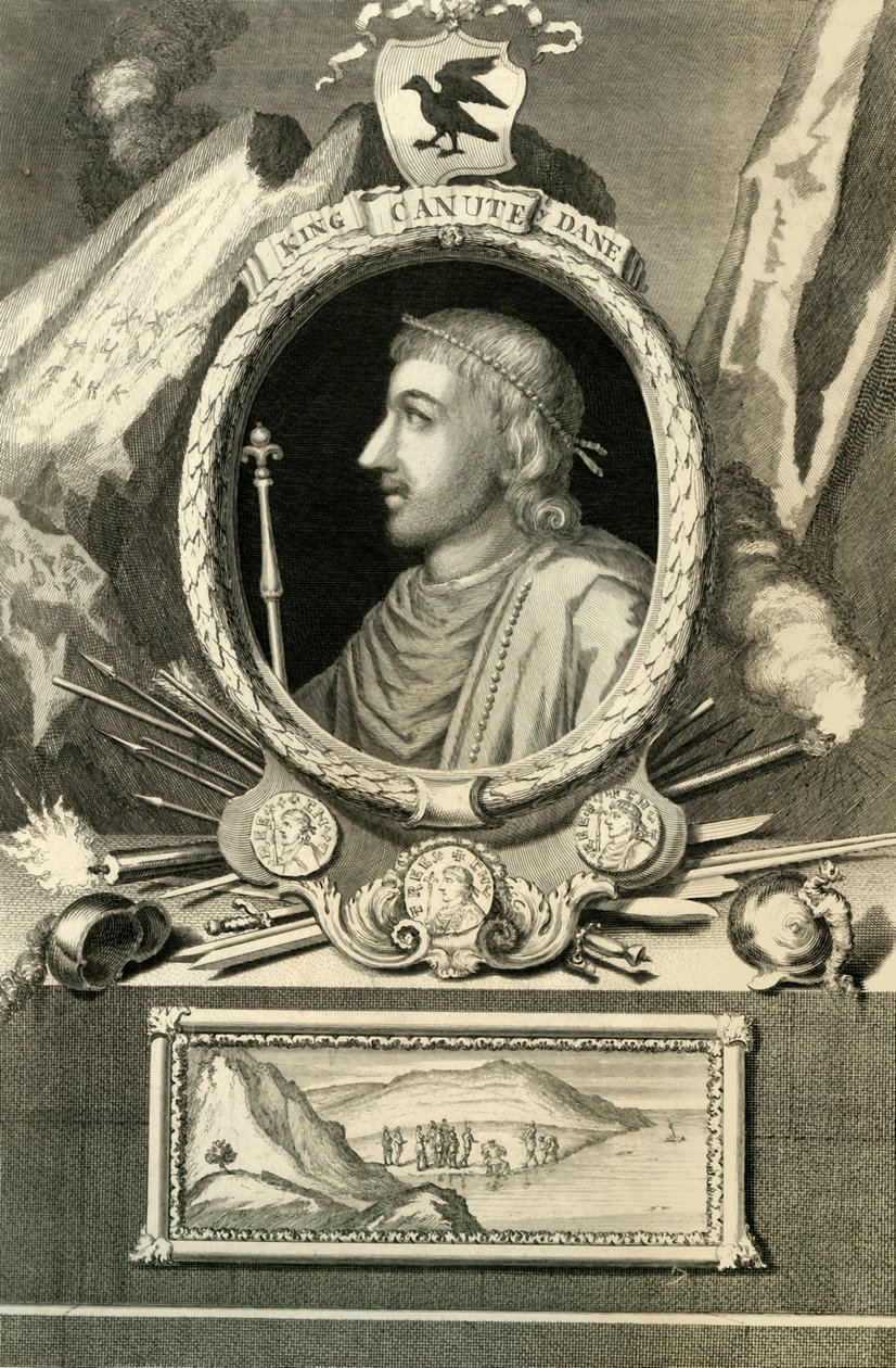 Koning Knoet de Deen, 1732 door George Vertue