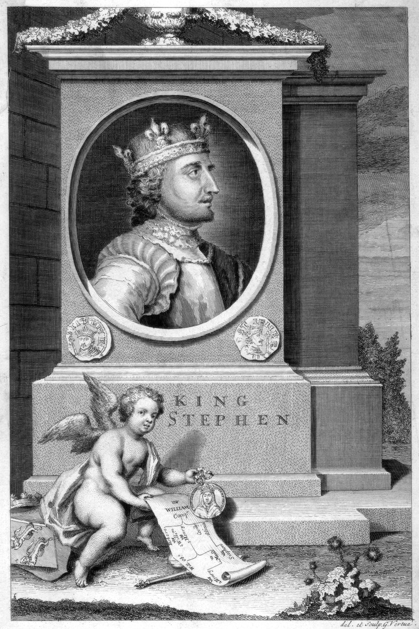 Koning Stephen 1096-1154, 18e eeuw door George Vertue