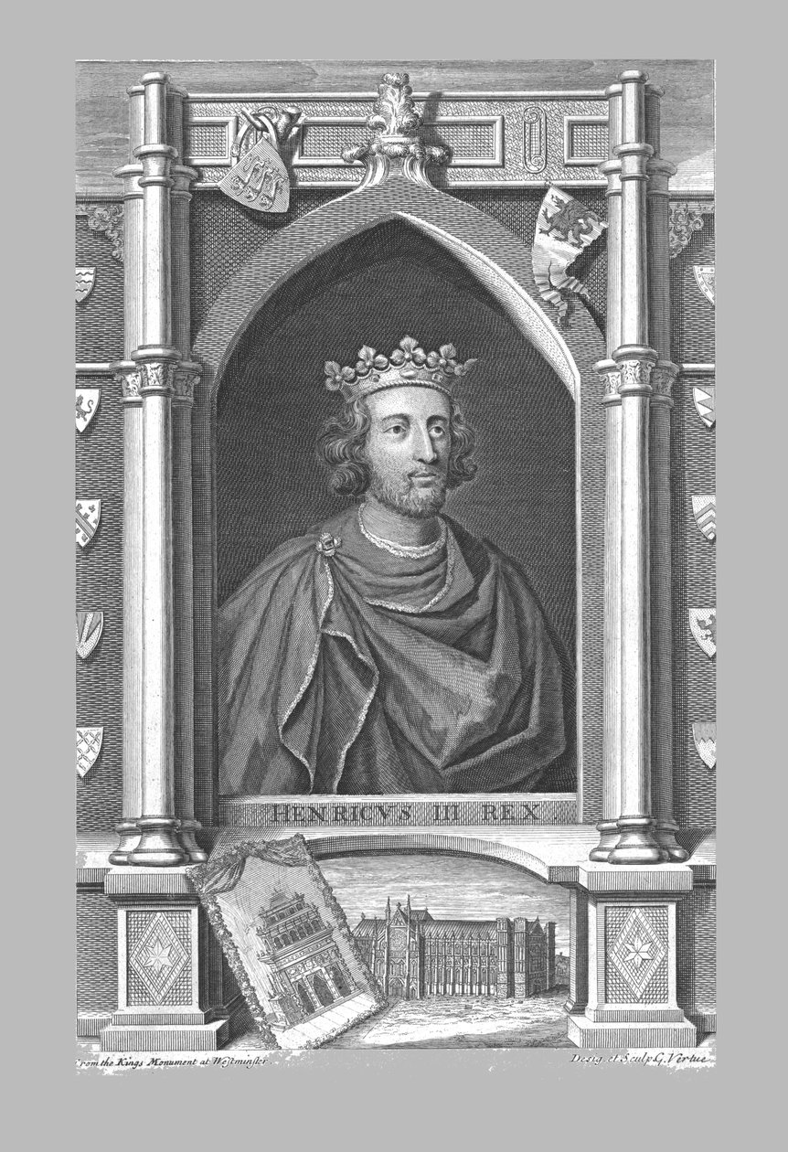 Monument voor Hendrik III, c1730s door George Vertue