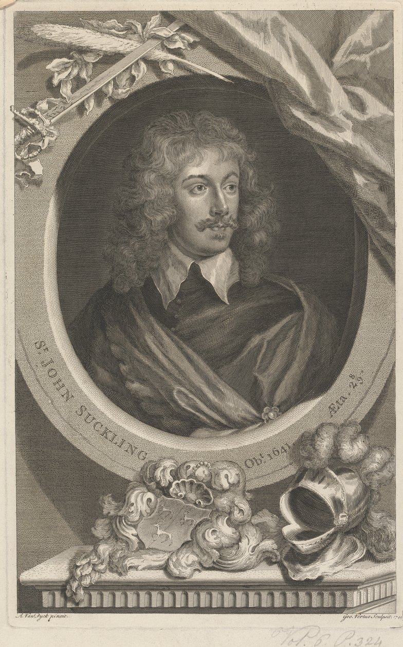 Sir John Suckling door George Vertue