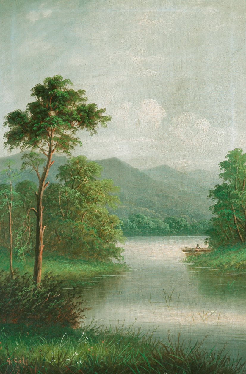 Boot op de rivier, 1801 door George Vicat Cole