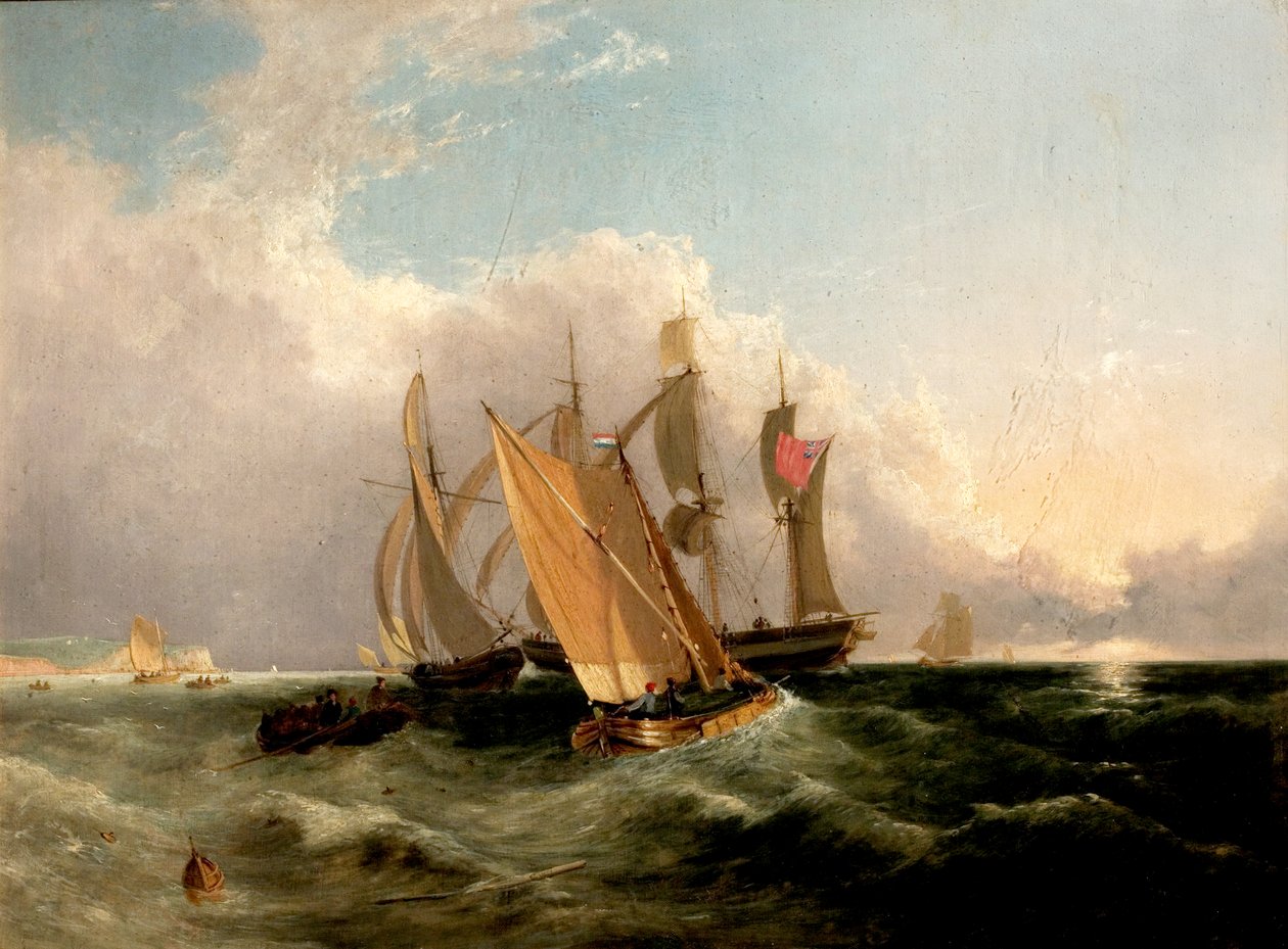 Zeegezicht, 1827 door George Vincent