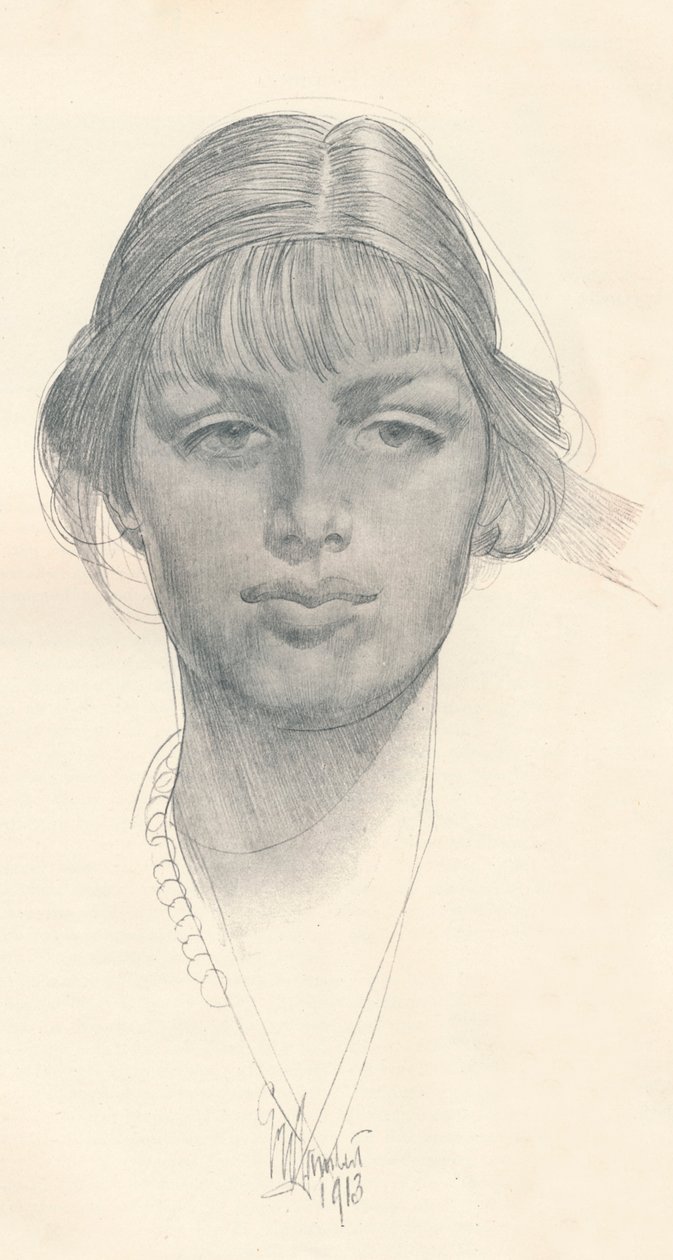 Het mooie meisje, ca. 1914 door George Washington Lambert