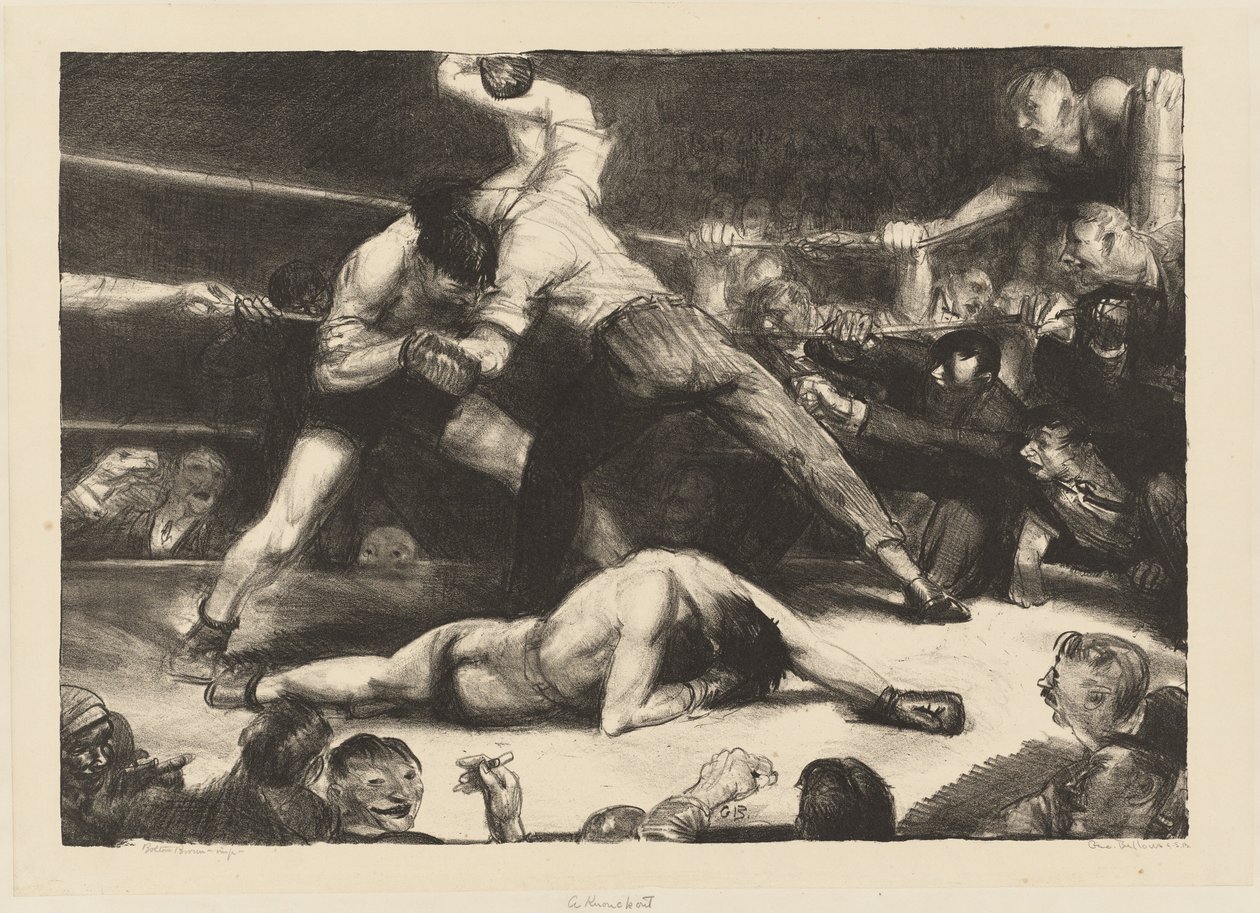 Een Knockout door George Wesley Bellows