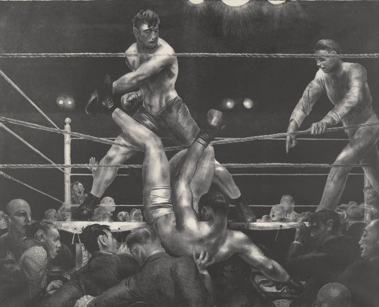 Dempsey en Firpo door George Wesley Bellows