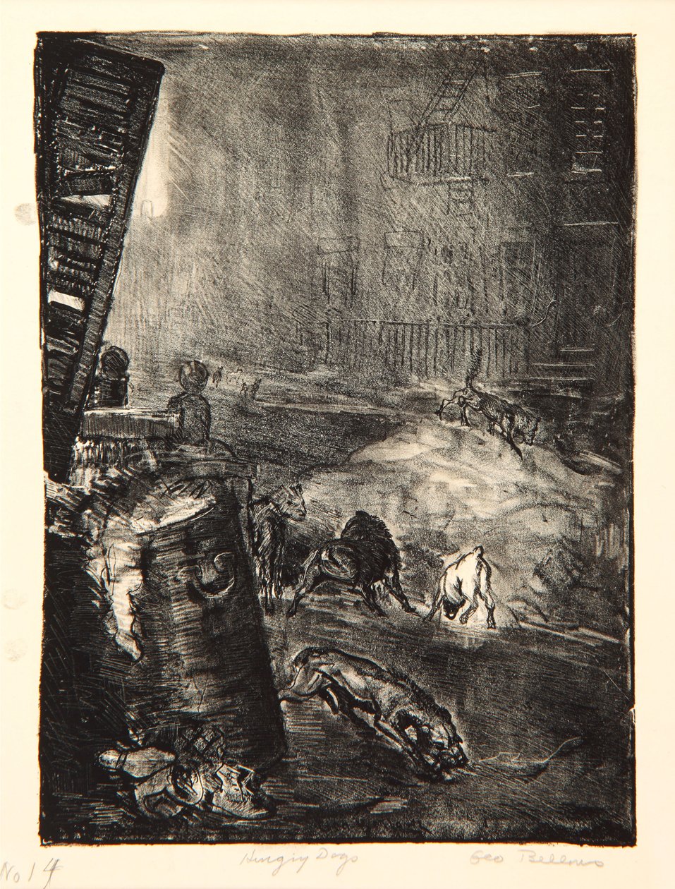 Hongerige honden, tweede steen, 1916 door George Wesley Bellows