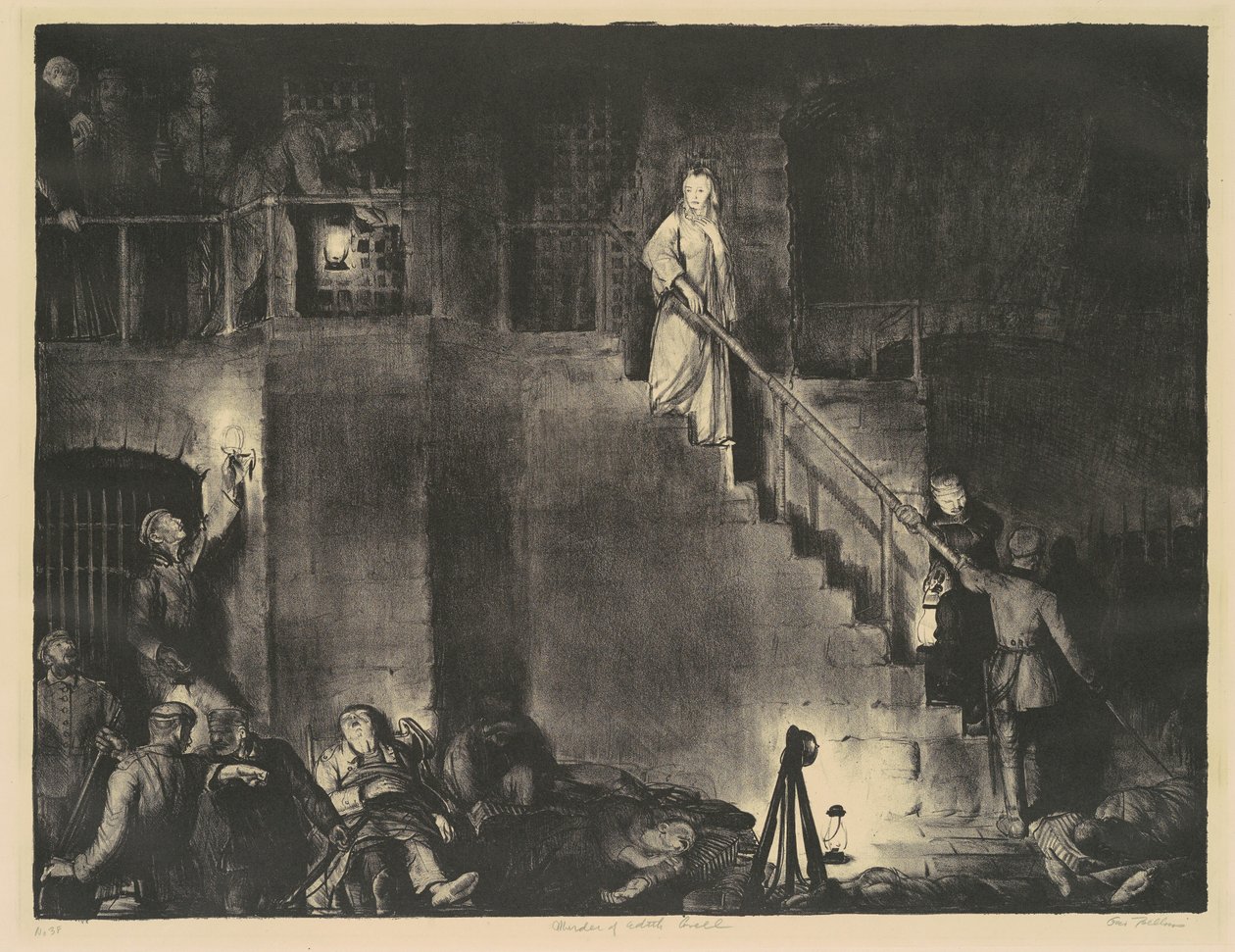 Moord op Edith Cavell door George Wesley Bellows