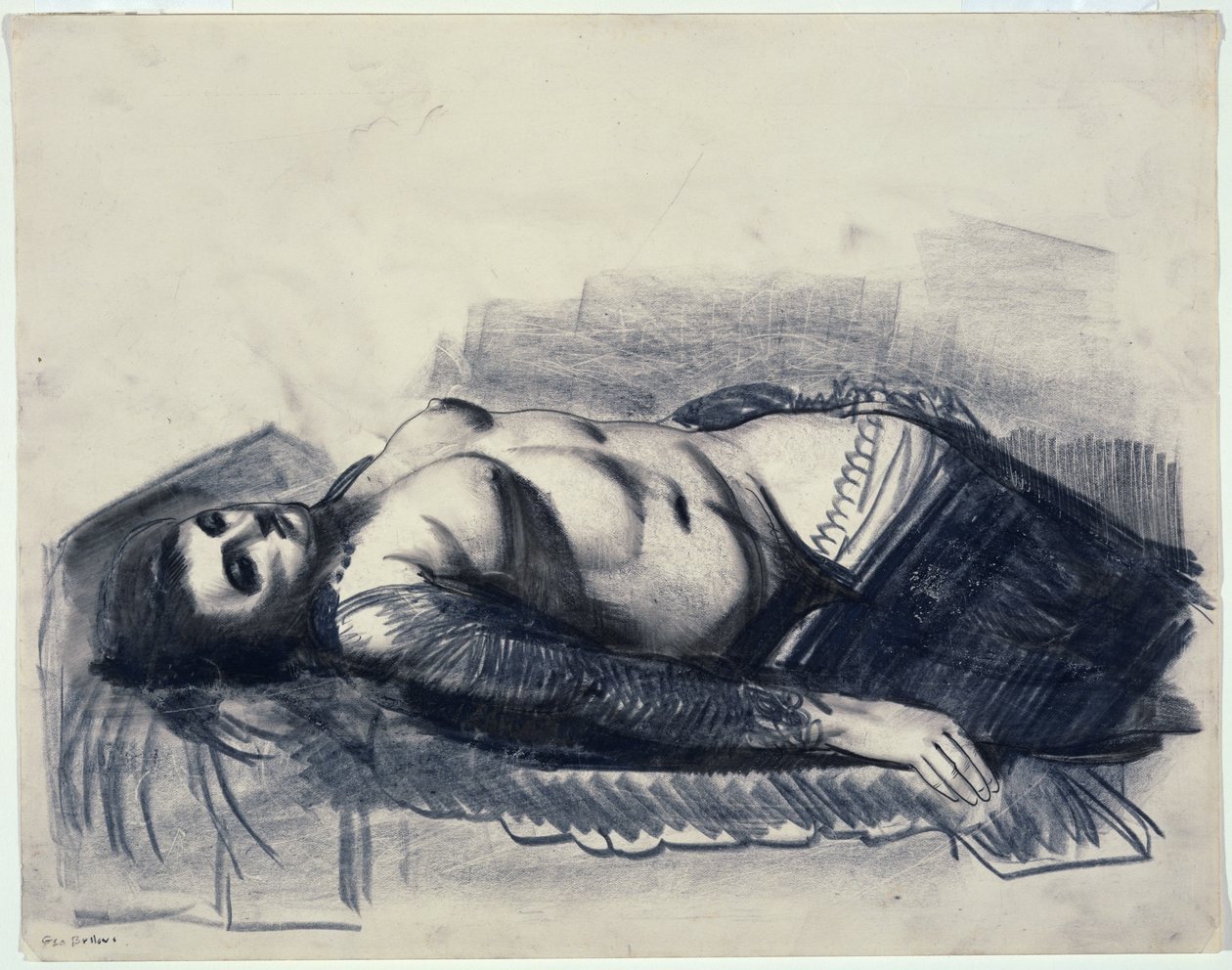 Odalisque (potlood op papier) door George Wesley Bellows
