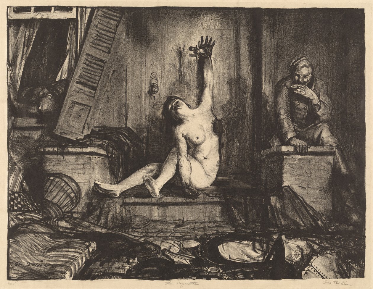 De sigaret, 1918 door George Wesley Bellows