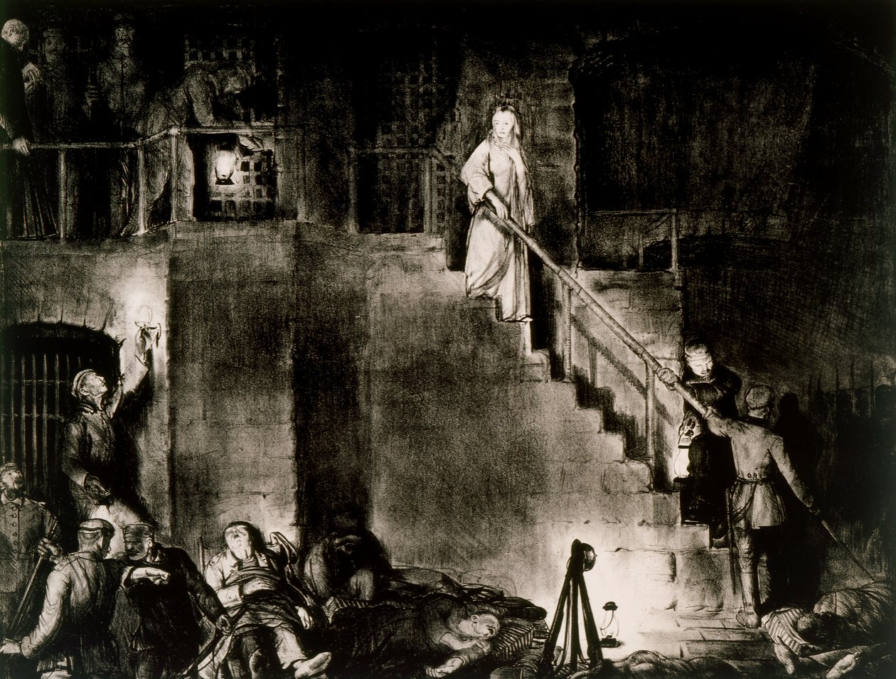 De moord op Edith Cavell door George Wesley Bellows