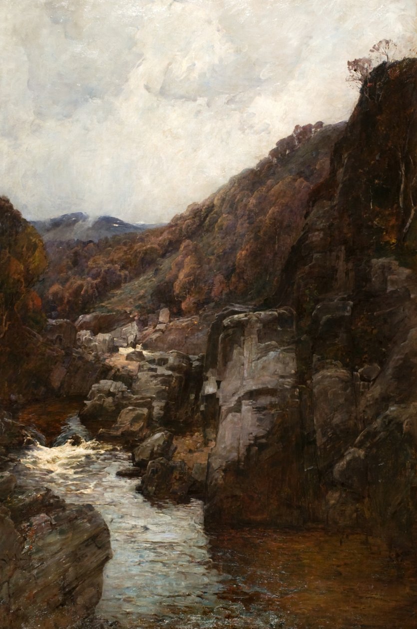 De watervallen van Tummel door George Whitton Johnstone