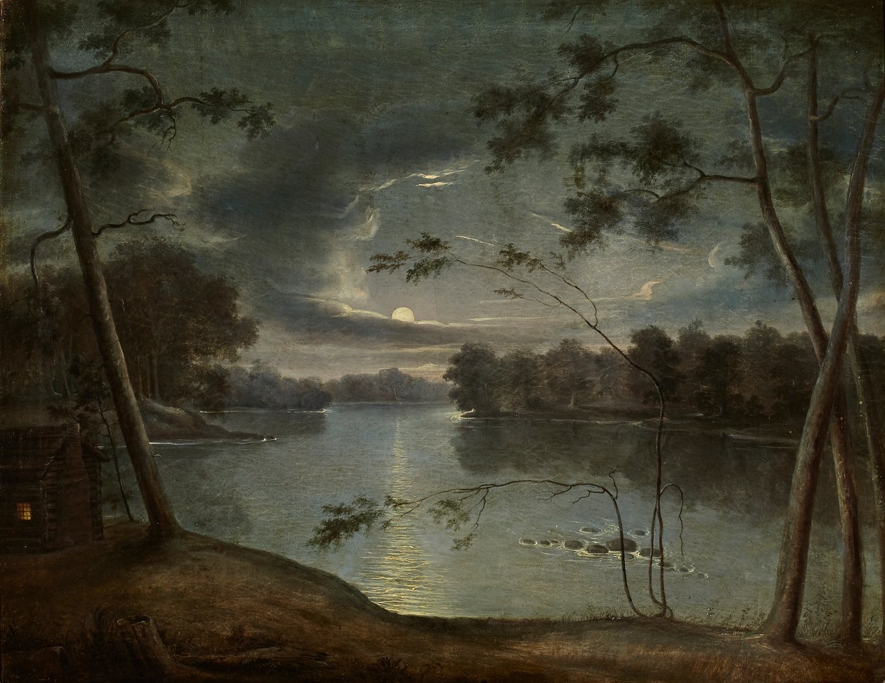 Nachtelijk landschap door George Winter