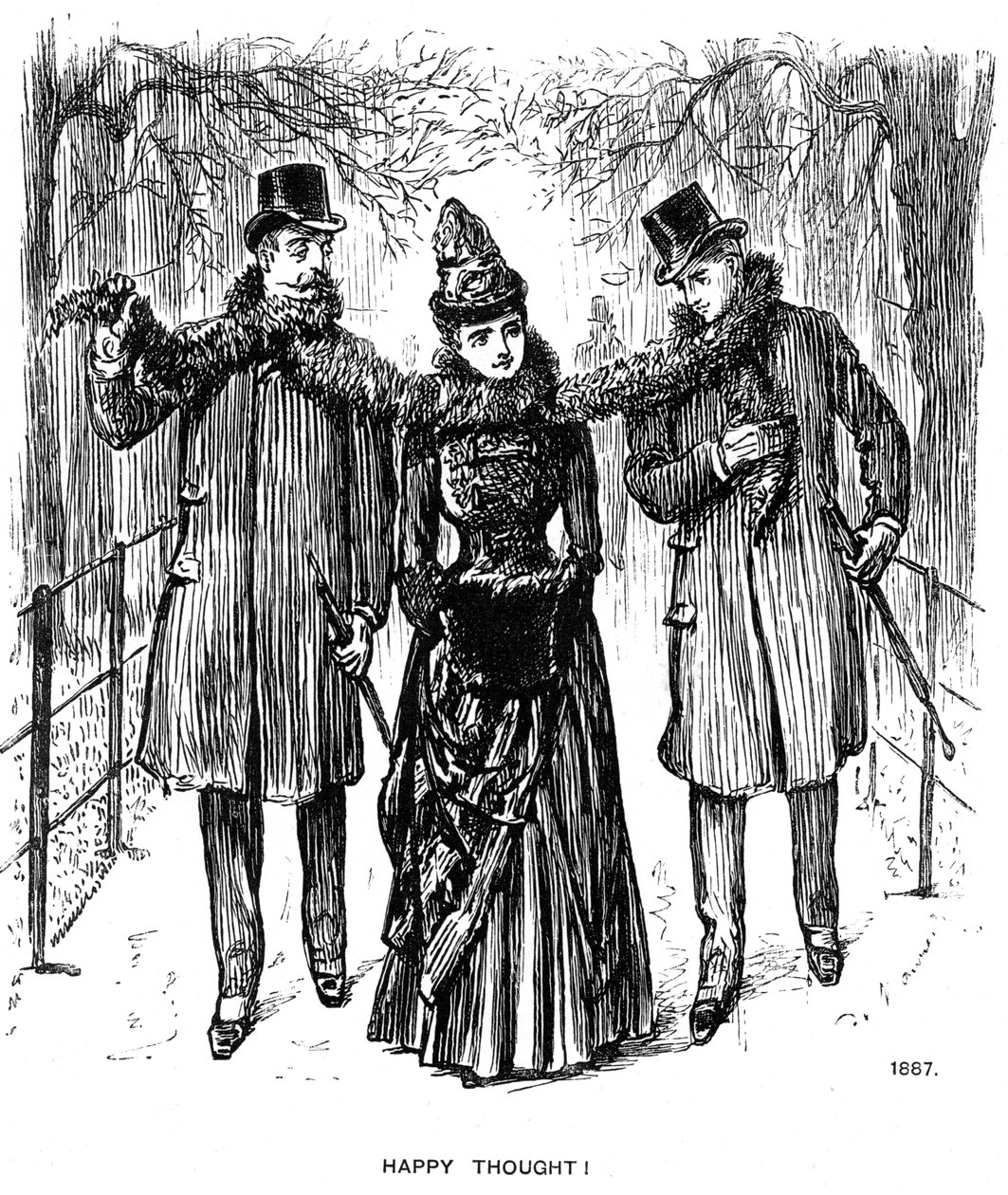 Gelukkige Gedachte!, 1887 door George du Maurier